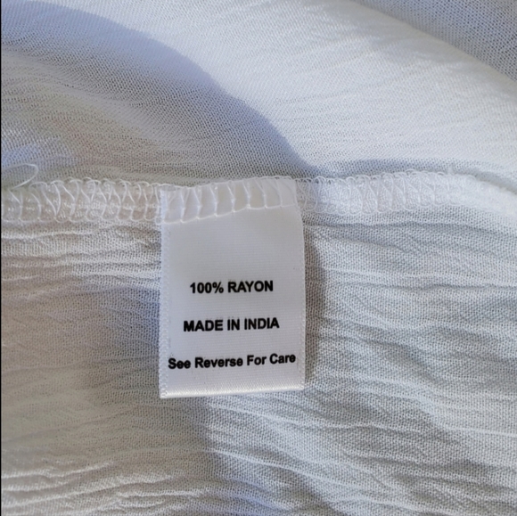 Coral Bay New White Sleeveless Embroidered Blouse Split Neck Boho Tank Top Sm-M - Picture 7 of 9